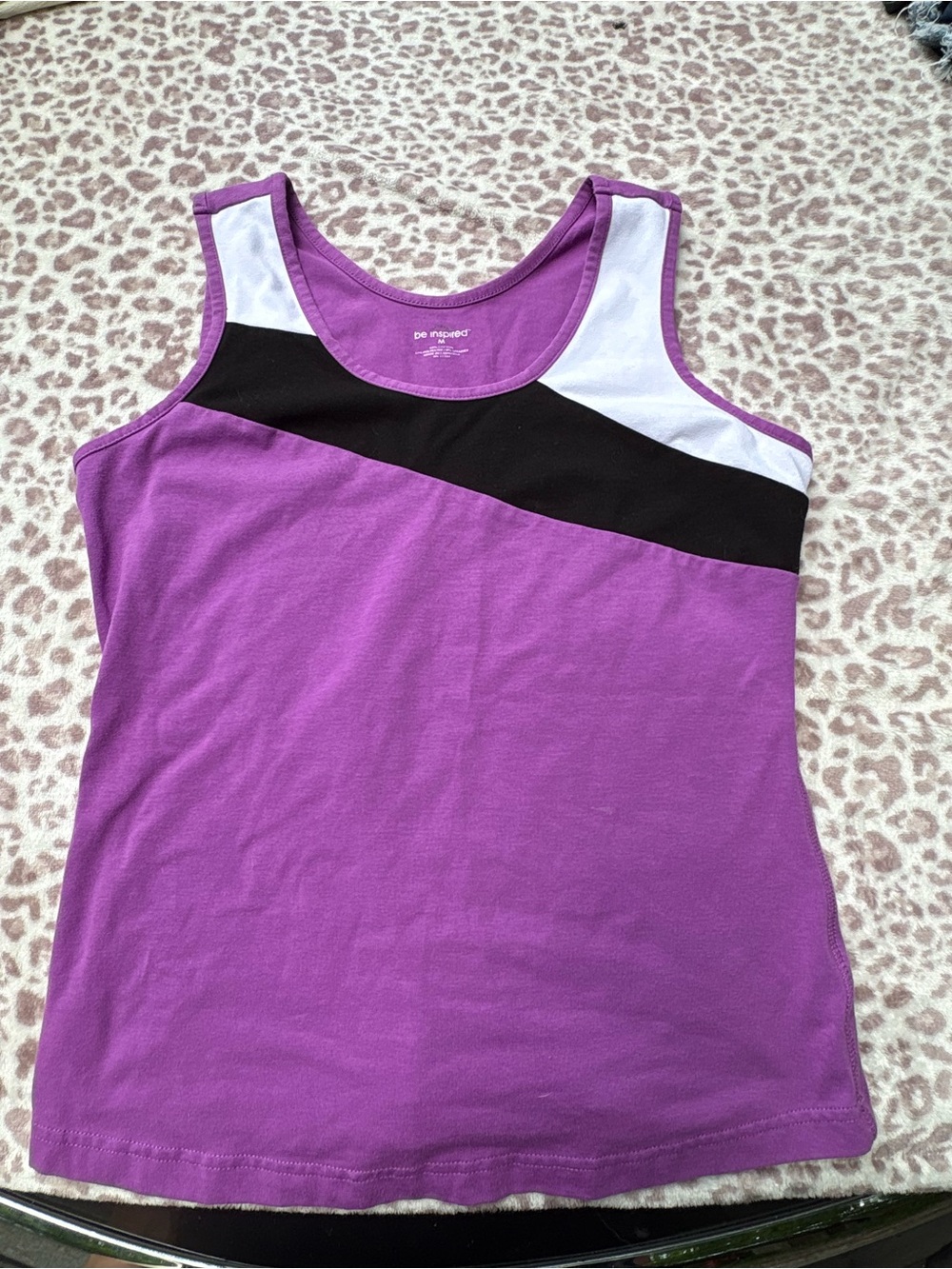 Purple Colorblock Tank Top Activewear Size Medium